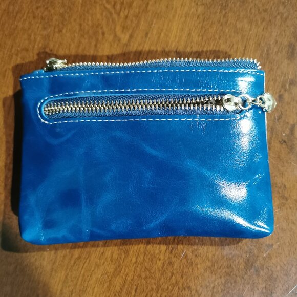 5" x 3 1/2" Teal Blue Leather Card / Coin Purse NWOT #220 - Picture 4 of 11